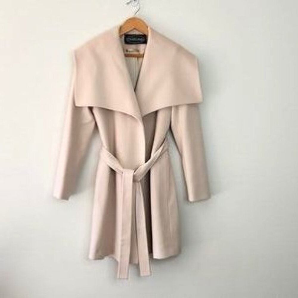 Overland Loro Piana Italian Wool Cream Vintage Winter Coat Size 6 Belted Jacket - Picture 16 of 16